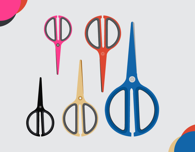 Architecter drawing tools  graphic design  ILLUSTRATION  metal scissors scissors set set of scissors Stationery tools