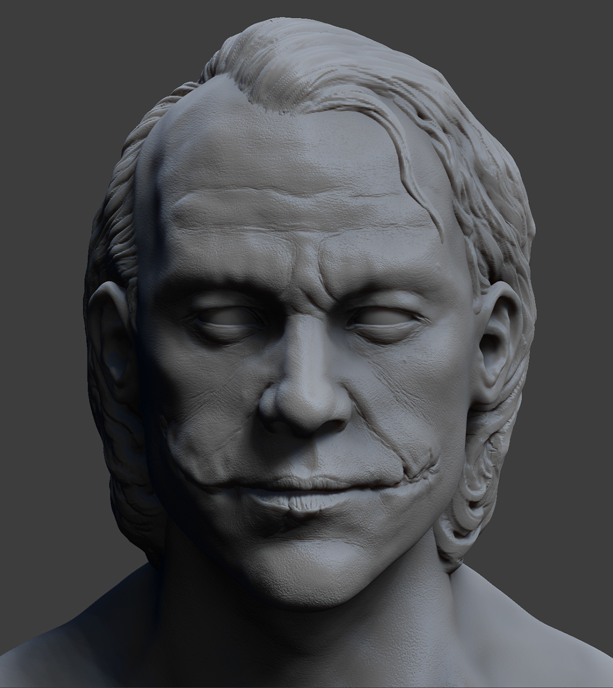 Heath Ledger joker dark knight Sculpt for print Head Model.