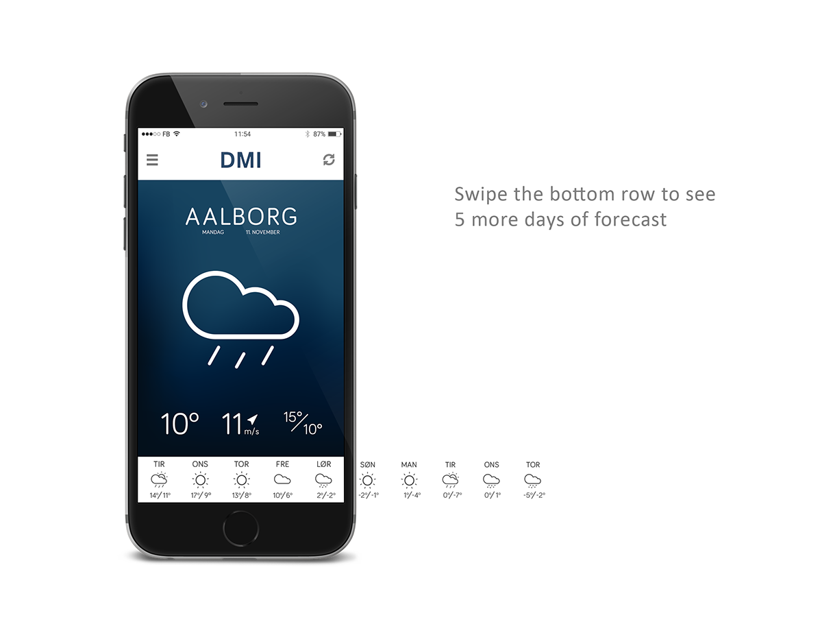 dmi app weather cloud temperature redesign SKY meteorolgi weather app meteorologic UI Interface phone