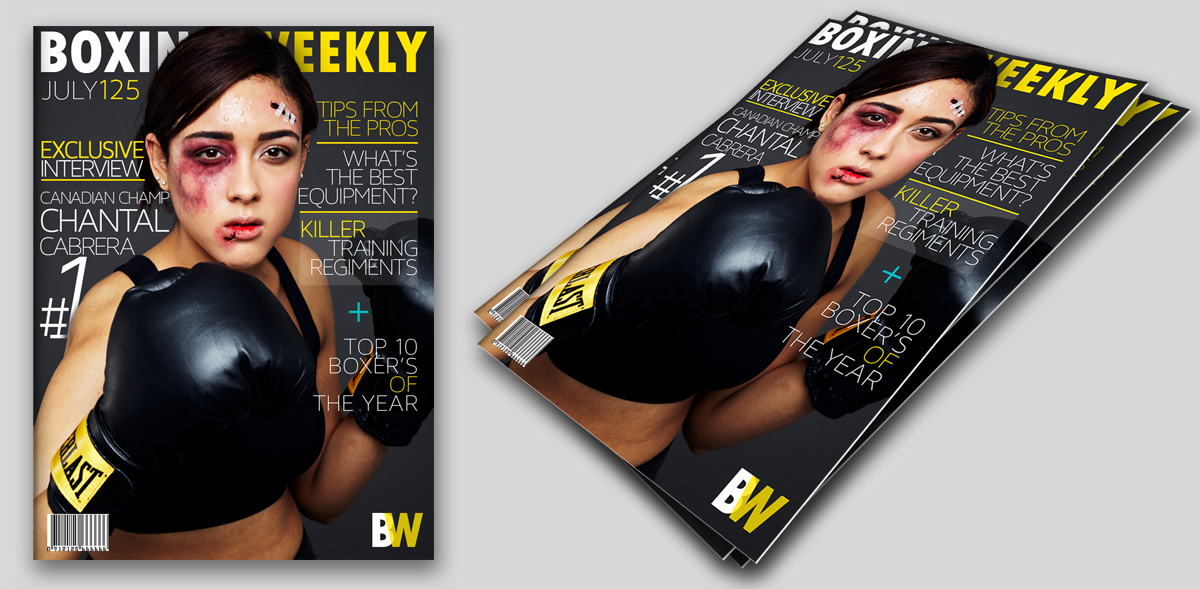Magazine Cover modelling Special Effects Boxing print