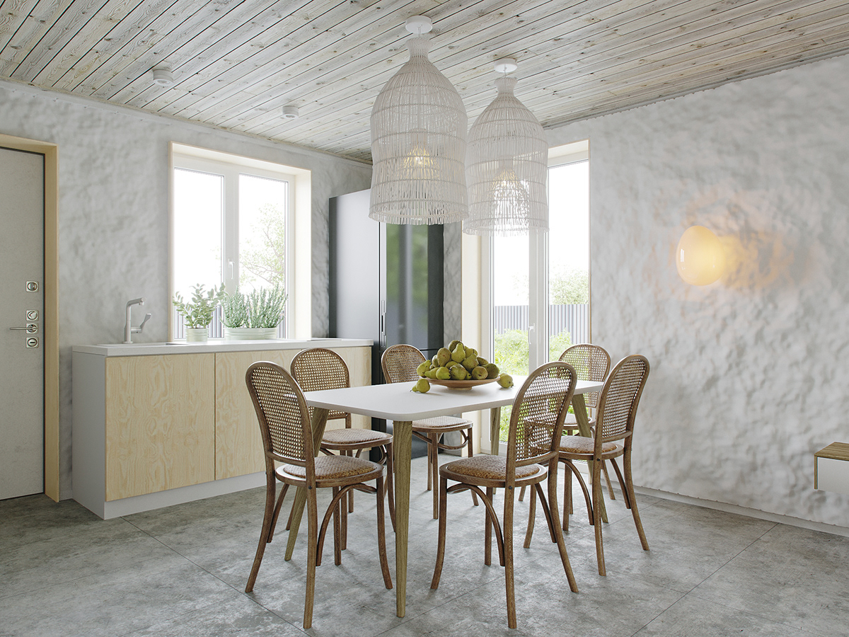 3D CGI dacha Interior interior design  private house Render Villa visualization