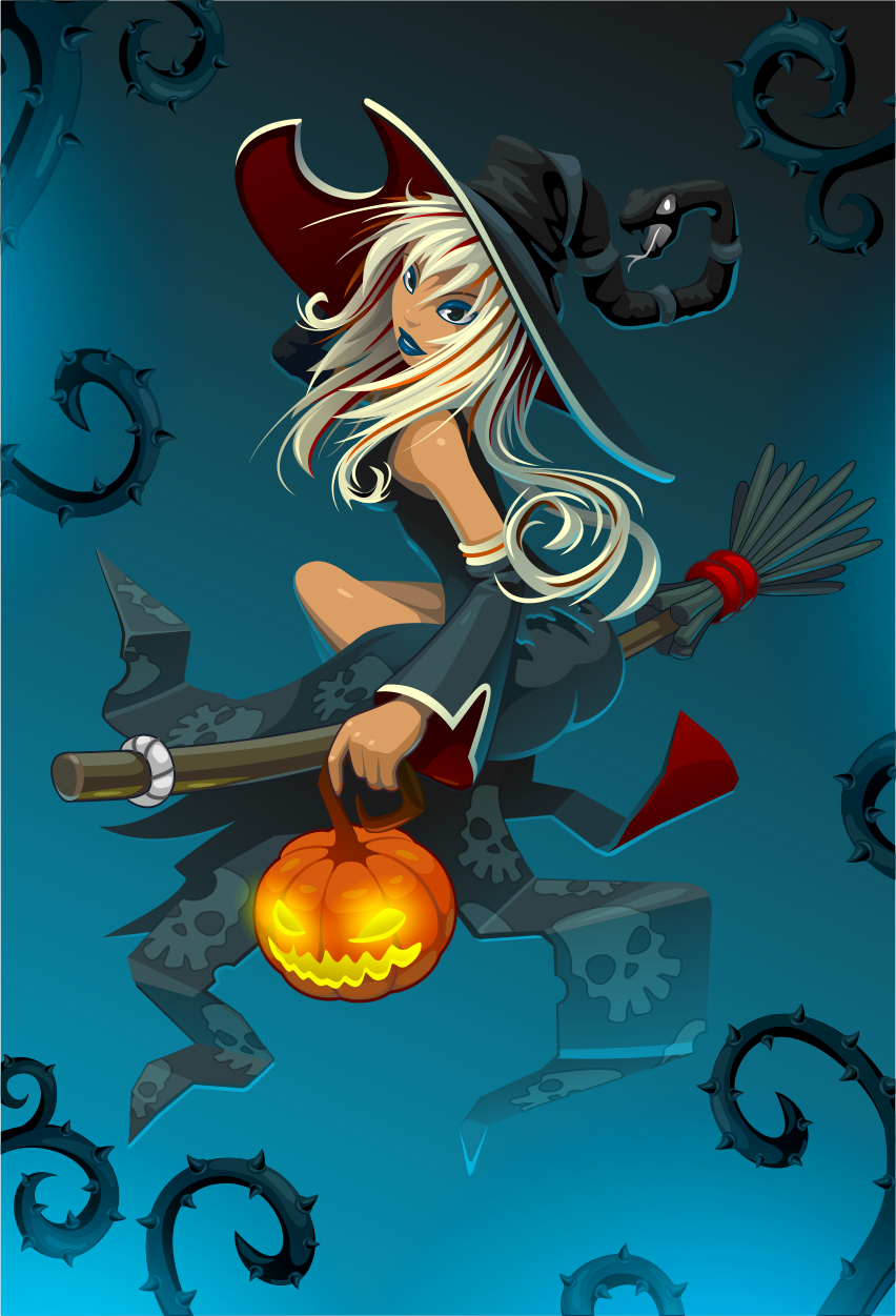 witch Halloween Magic   pumpkin Character girl woman game