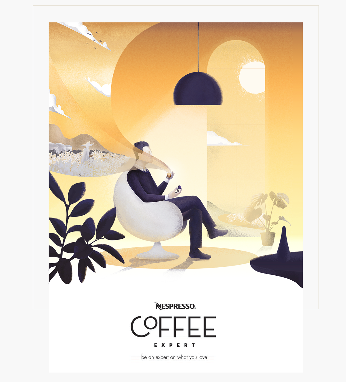 Website campaign ILLUSTRATION  Coffee Nespresso expert espresso cafe Brazil