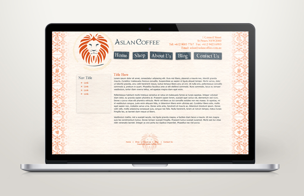 photoshop Mockup Coffee aslan branding  Website Design interface design