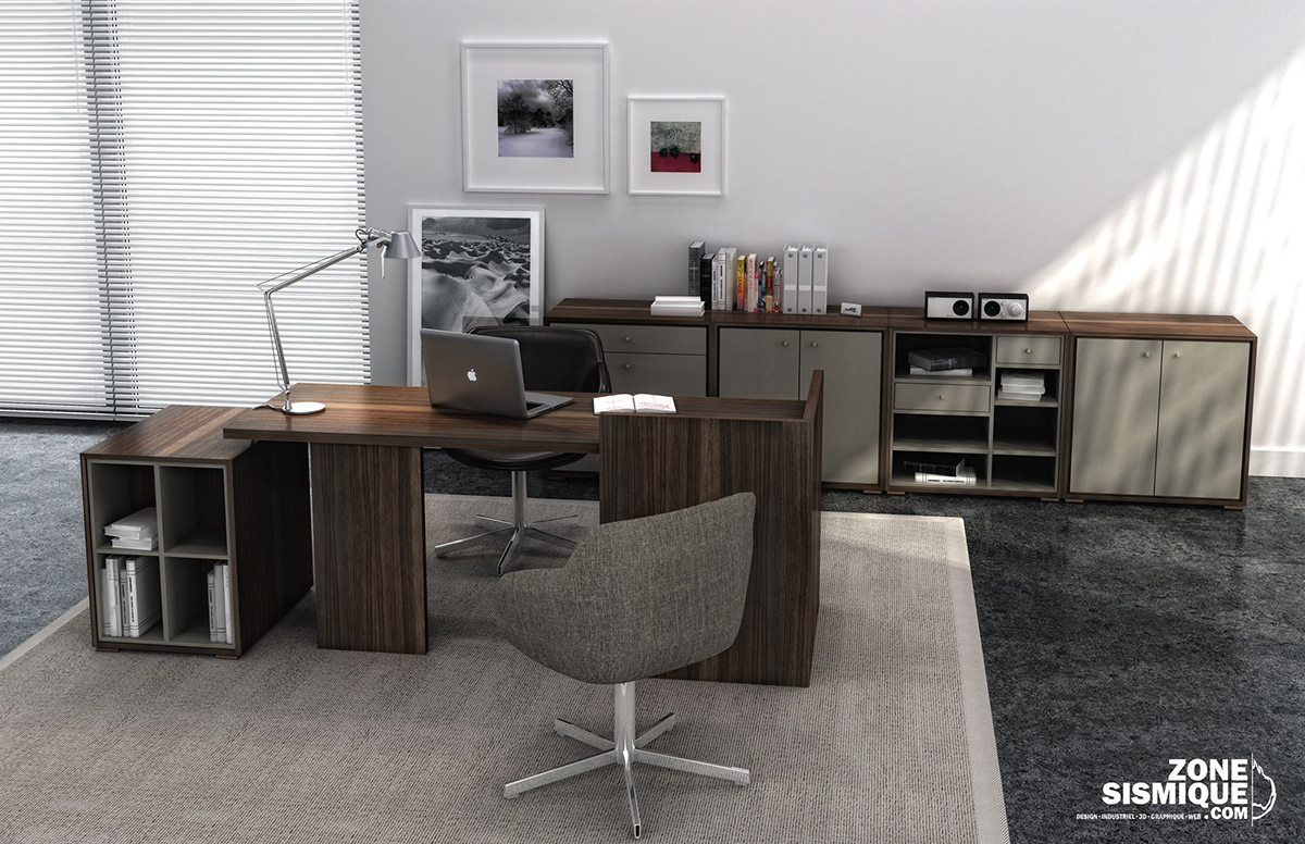 huppé 3D rendering furniture joel dupras carl plante zone sismique mobilier rendu 3d
