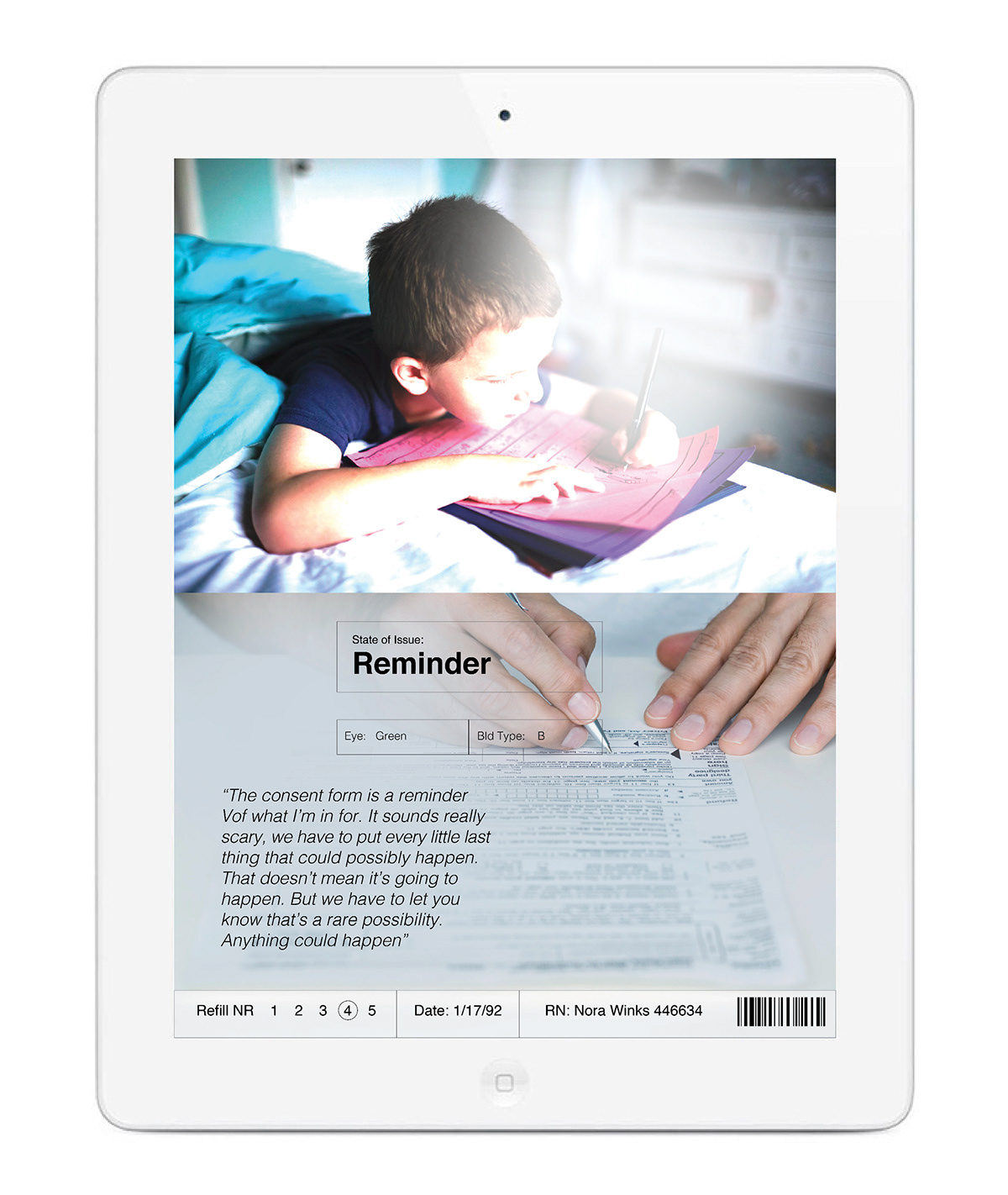 digital publication Transplant hospital iPad app interactive design art