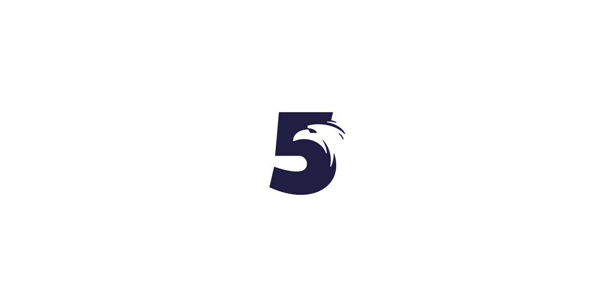 5 Eagle Negative space logo