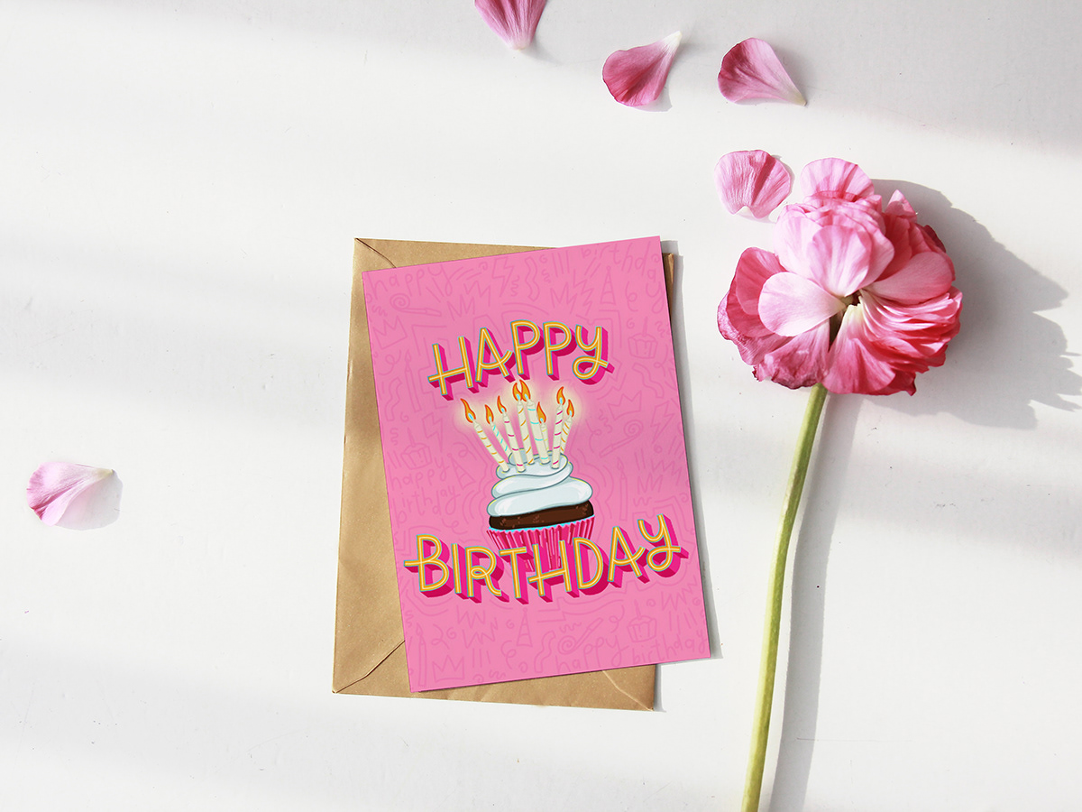 cards Congrats Create graphic design  greeting cards happy birthday ILLUSTRATION  lettering thank you typography  