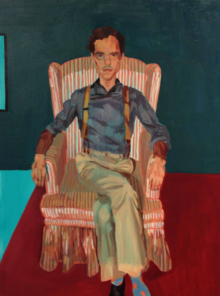 perceptual painting  man sitting oil