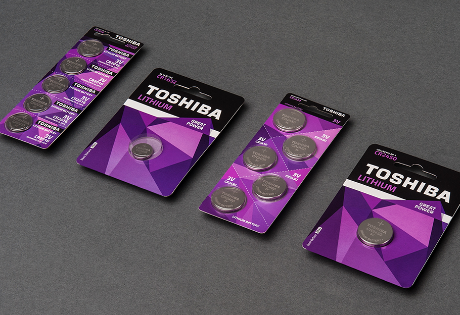 Toshiba energy batteries electronic japan product identity package Necon color gradient power big brand