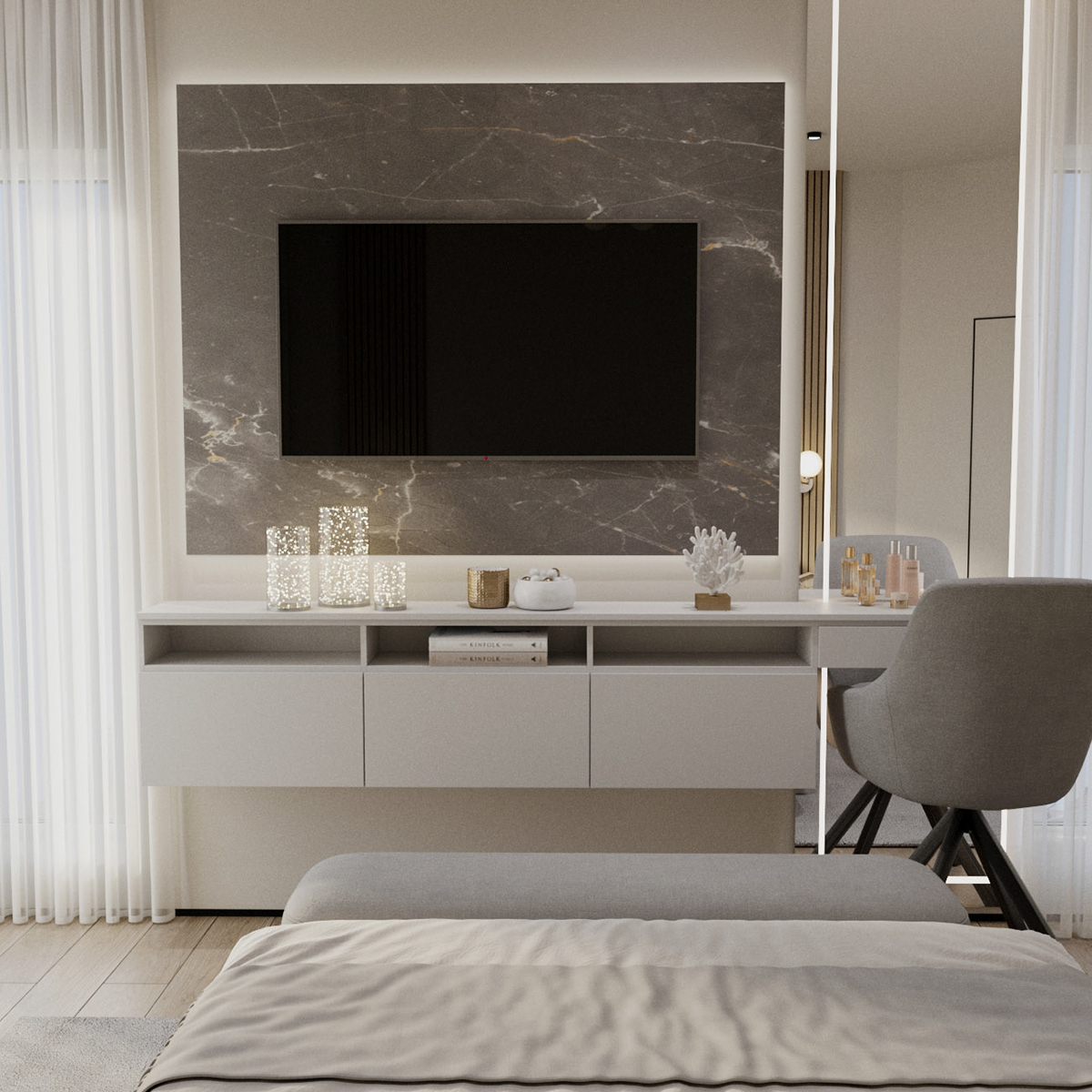 спальня дизайн интерьера визуализация интерьер interior design  visualization 3ds max Render