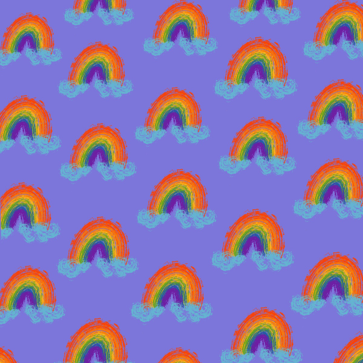 Digital Art  ILLUSTRATION  pattern Procreate purple rainbow seamless pattern