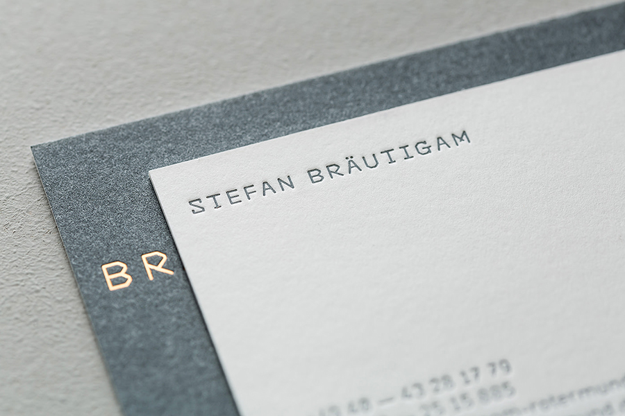 corporate B&R designstudio letterpress Heißfolie Hot Foil Stamping Corporate Design