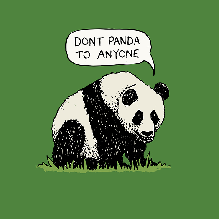 Panda  animal stay strong humour black and white grass mammal endangered species bear cartoon
