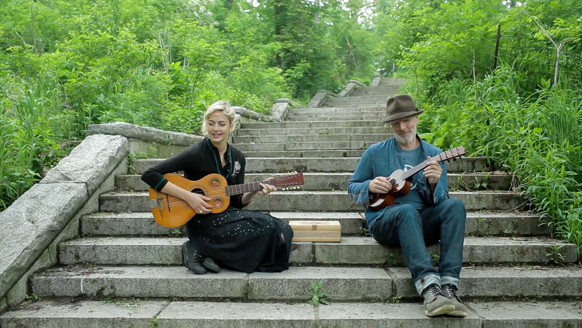 Adobe Portfolio Lyric video music video guitar morebarn stairs Nature Park walk folk happy