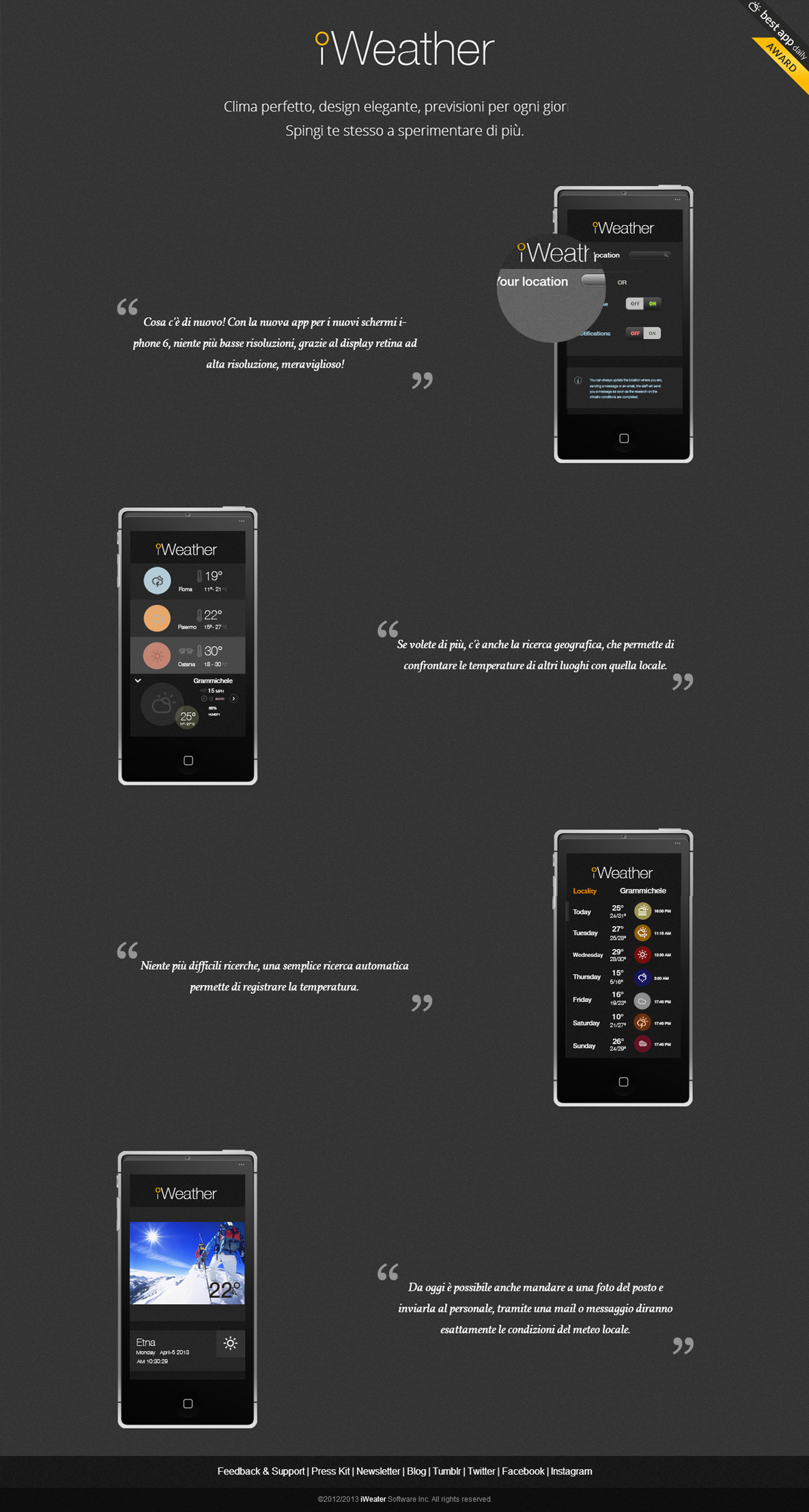 weather app iphone android Web Website tablet desktop