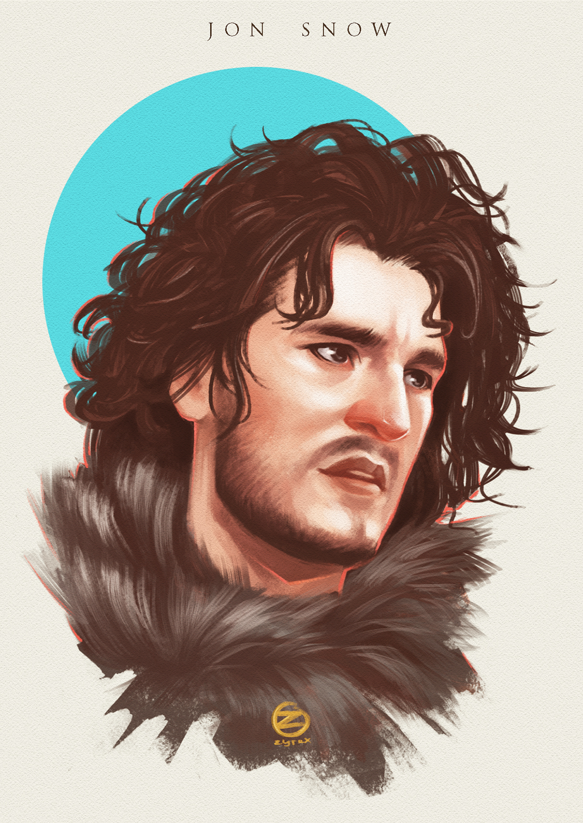 Game of Thrones Fan Art starks Winterfell postcard illustration