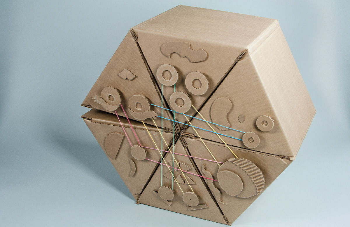 cardboard rubberbands configuration child