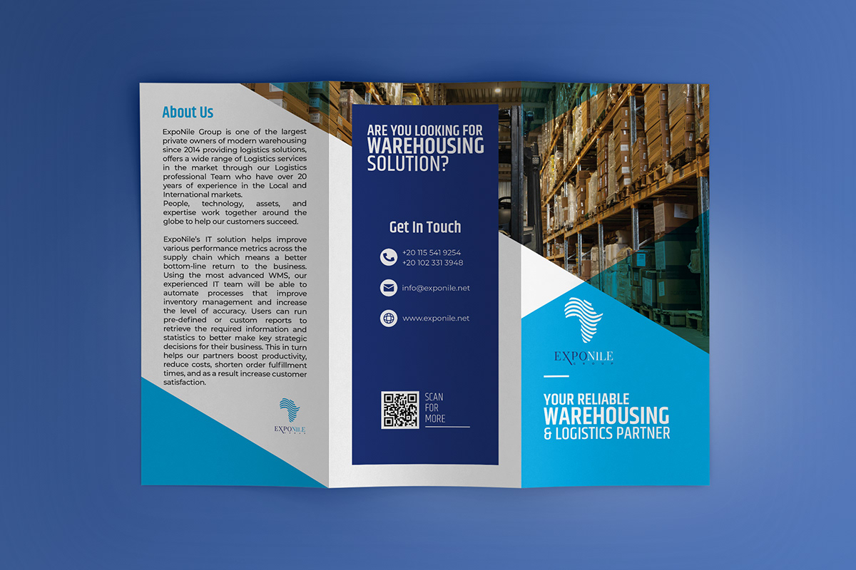 brochure Advertising  Logistics egypt brochure design tri-fold creative design corporate identity