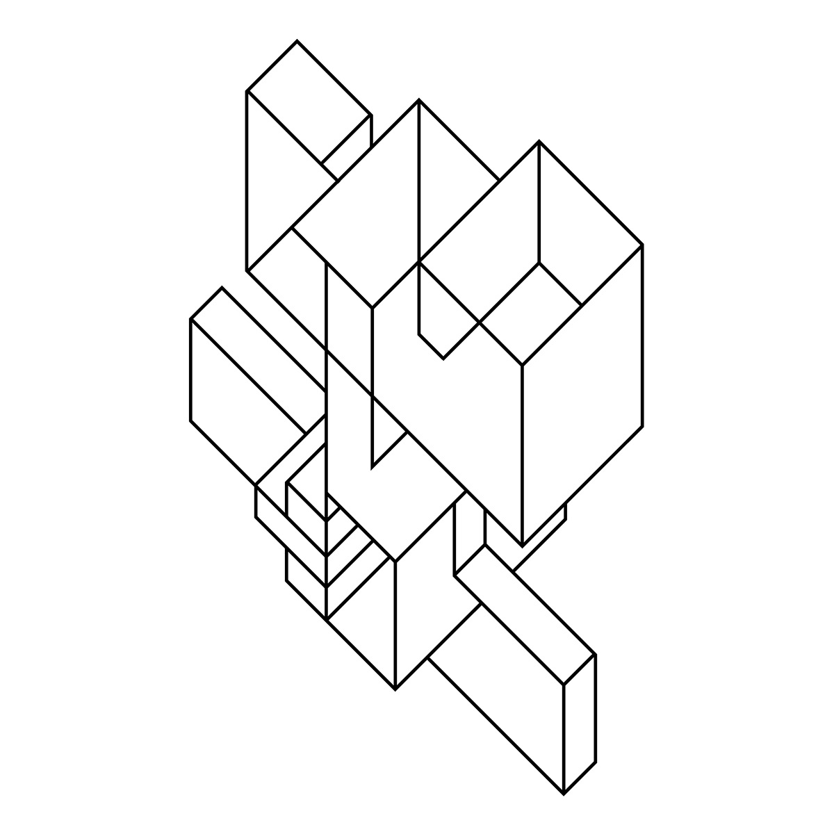 Isometric geometry geometric lineart abstract line 3D