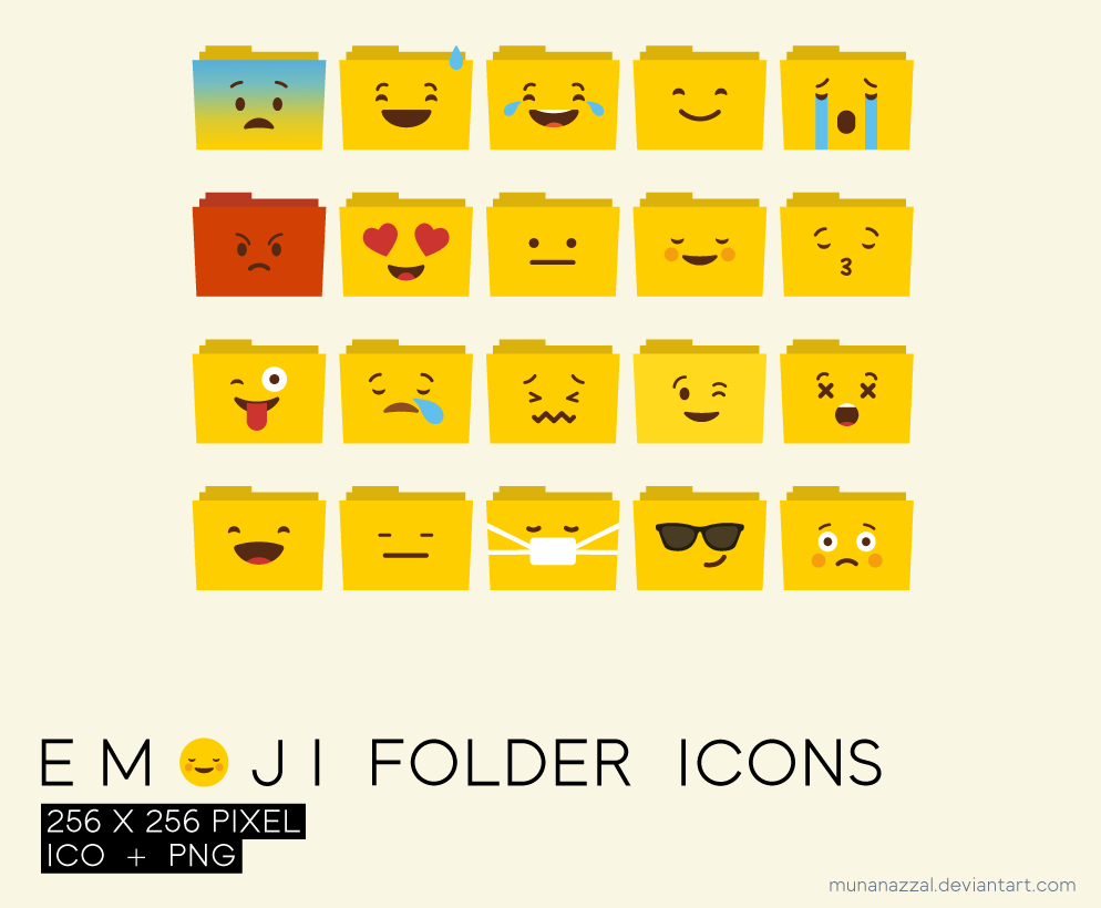 icons iconpack minimal Emoji Emoticon foldericon folder Customize PC free