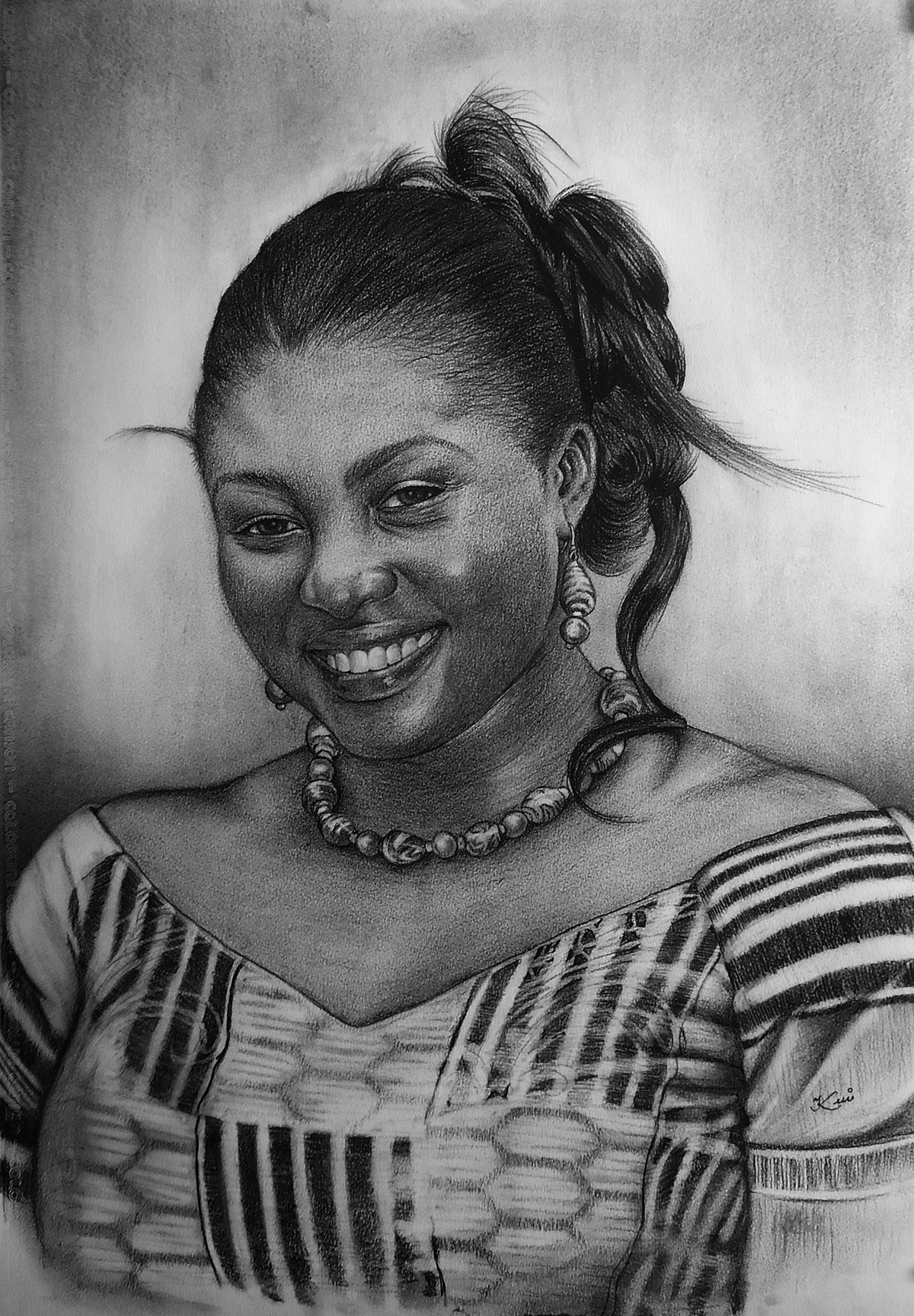 Kwei-Kofi Artpearance Ghana africa charcoal art portrait Dansoman accra