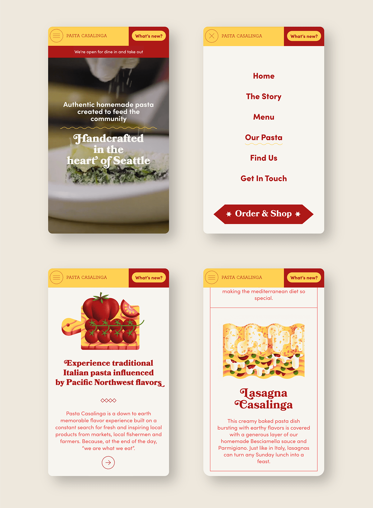 graphic design  illustrated interactive Italy Pasta restaurant UI ux Web Design  RESTYLING