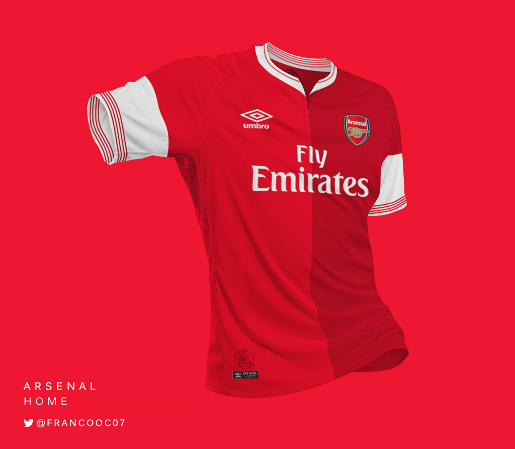 Talisman & Co. | Umbro Arsenal Home Kit Concept by Franco Carabajal | Soccer Hats