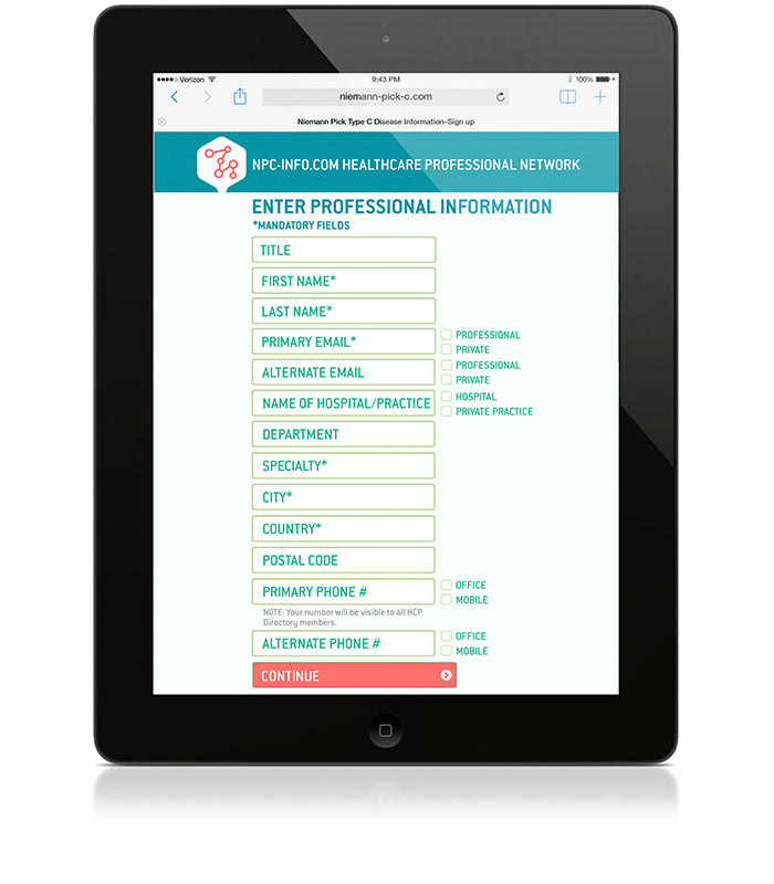 Niemann-Pick mobile site mobile Pharma ICON Worldwide Switzerland iphone iPad