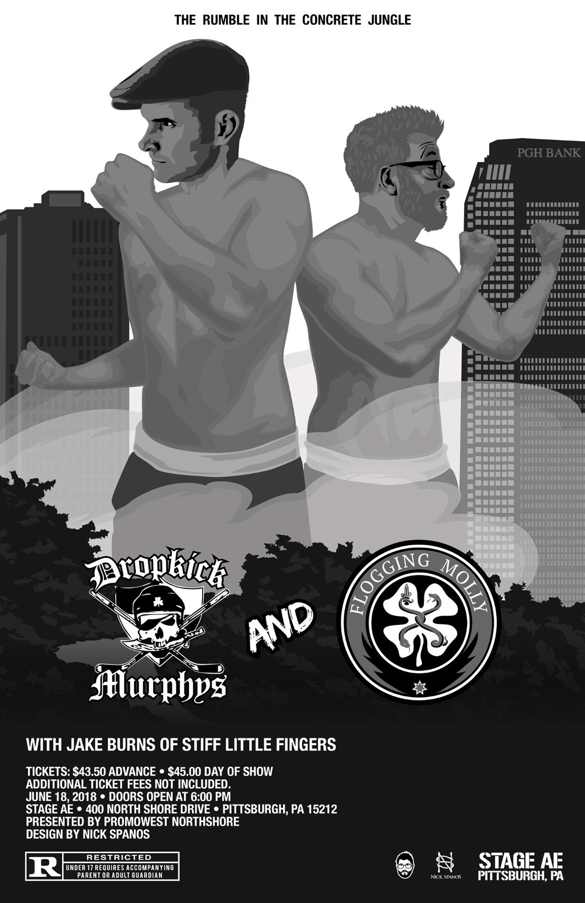 dropkick murphys flogging molly nick spanos Pittsburgh poster Fan Art design music