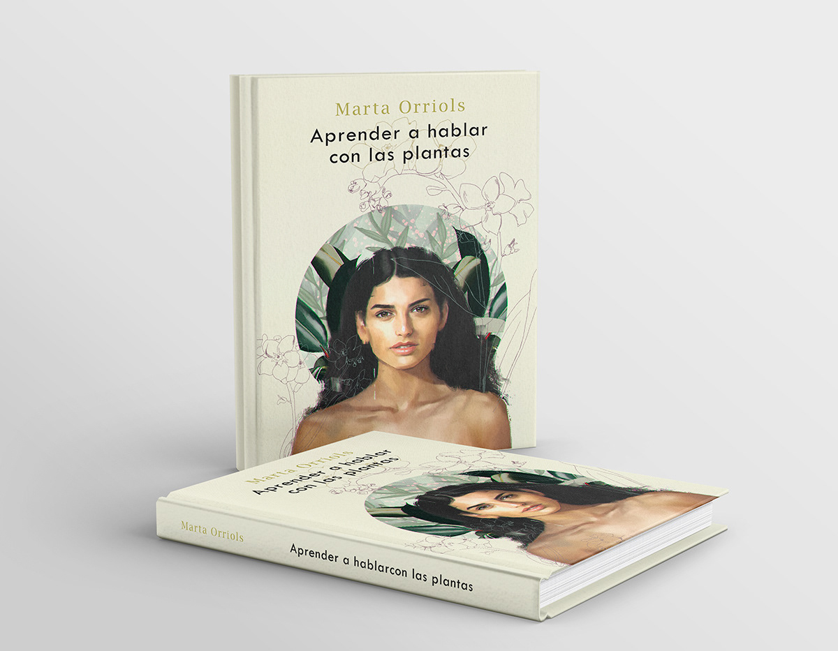 book cover digital illustration editorial face ilustración digital personal project plants Portada Libro portrait retrato