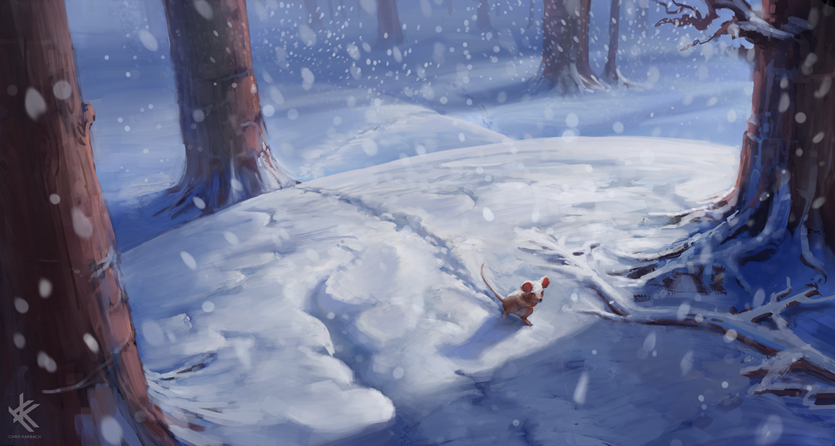 mouse childrensbook bookillustration conceptart visualdevelopment VisDev winter snow
