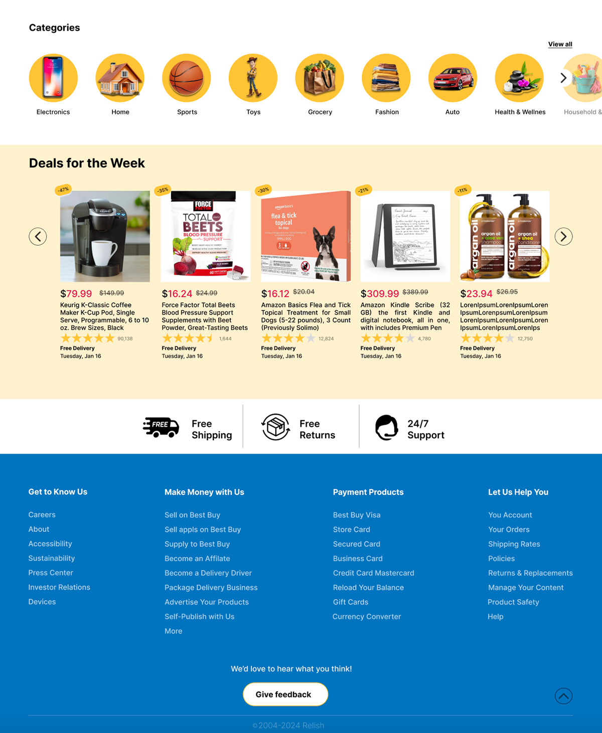 e-Commerce website e-commerce E-commerce Design branding  purchase clockwork footer design review best buy best buy logo