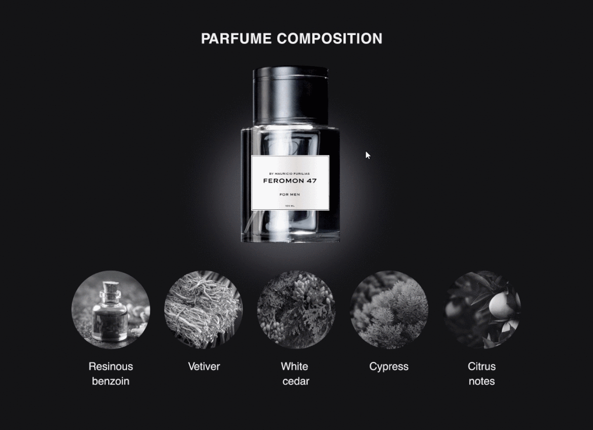 Figma landing page parfume UI/UX user interface Web Design  Website веб-дизайн дизайн сайта лендинг