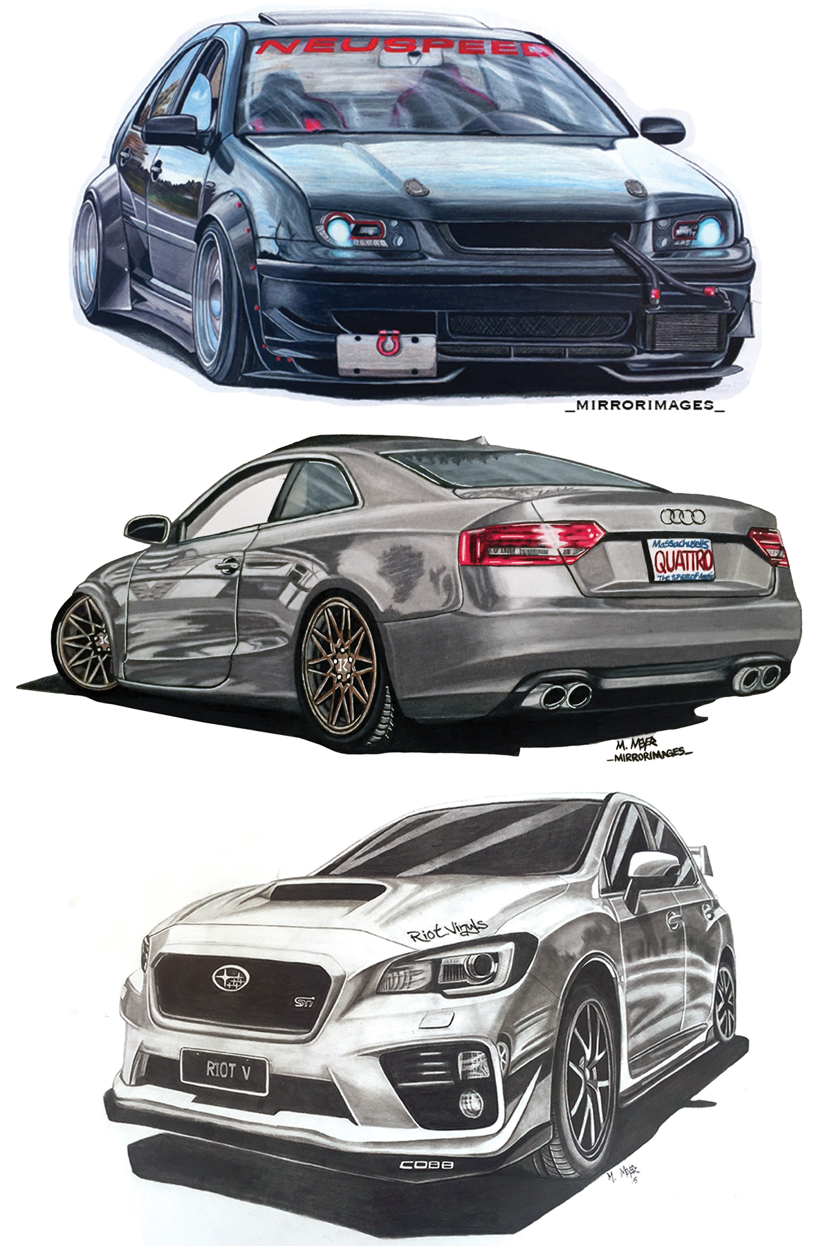 Cars carart automotive   rendering stanced VW volkswagon jetta Lowered static turbo prismacolor Audi a4