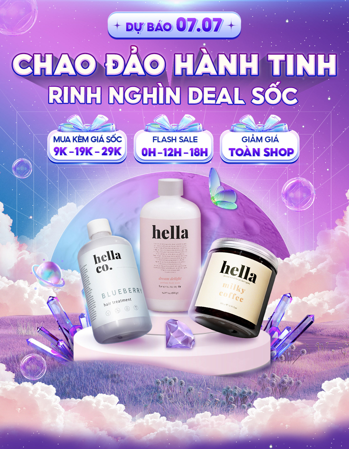 campaign Cosmetic Ecommerce graphic design  Hella landing page sale Shopee