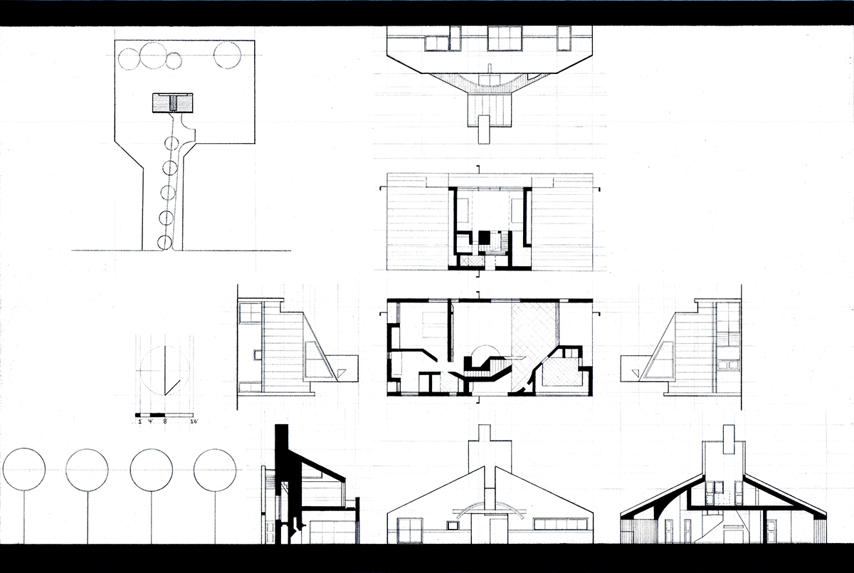 Robert Venturi vanna venturi postmodern architecture Plan section Elevation model Clemson University studio