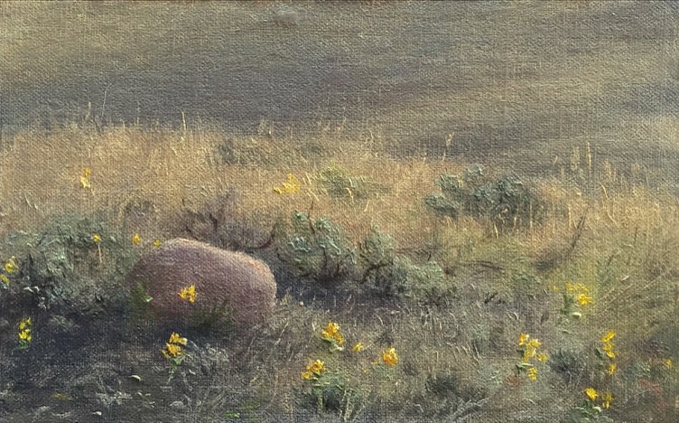 plein air Oil Painting sketch gouache prairie Montana conservation grasslands wilderness great plains activism Landscape Painting Realism Representational Art