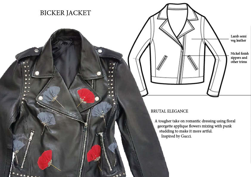 outer wear fall winter leather jackets Flowers