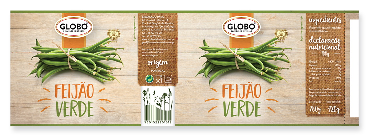 Globo Label green beans logo RESTYLING Packaging