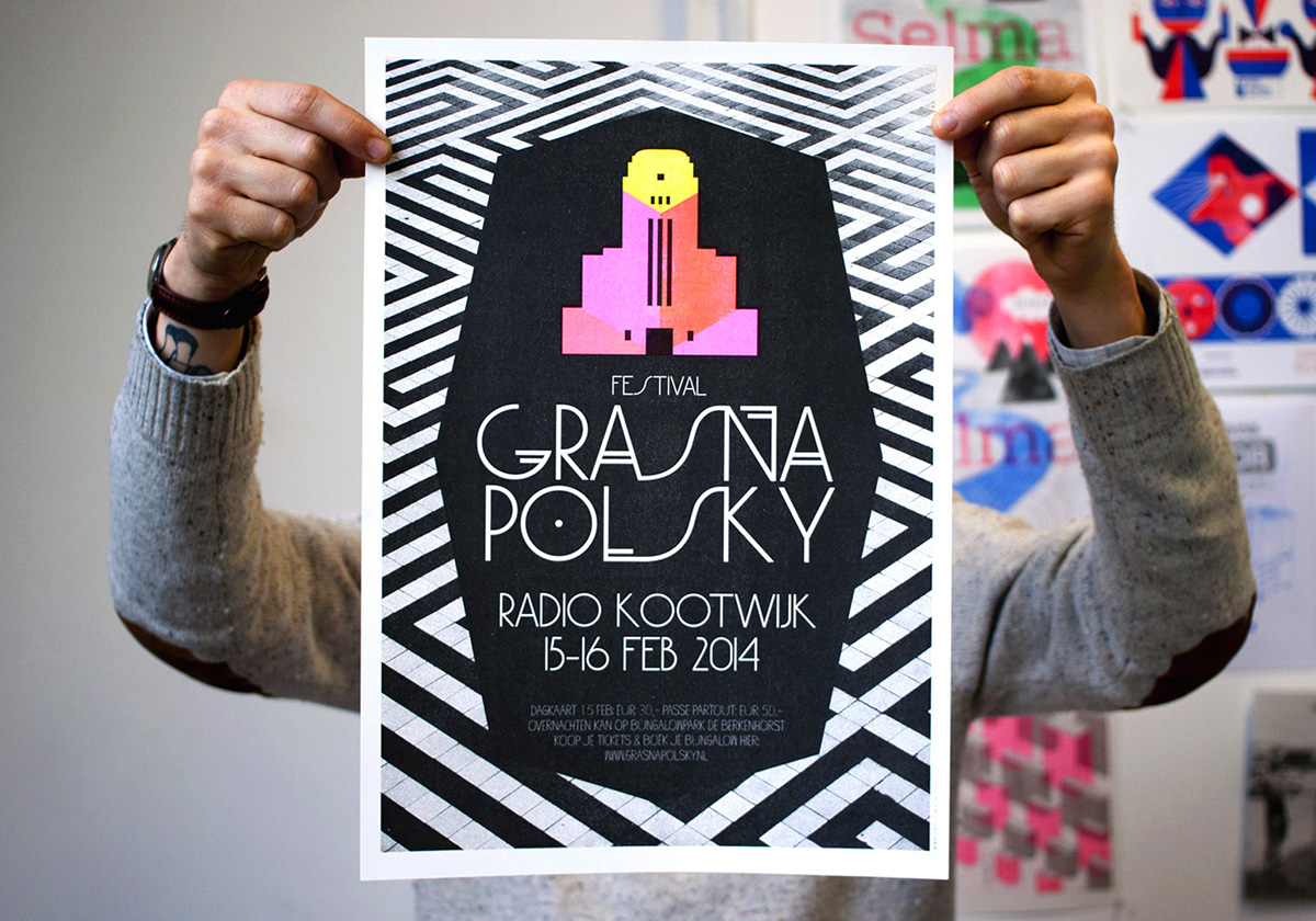 festival campaign risograph poster radiokootwijk graphic design