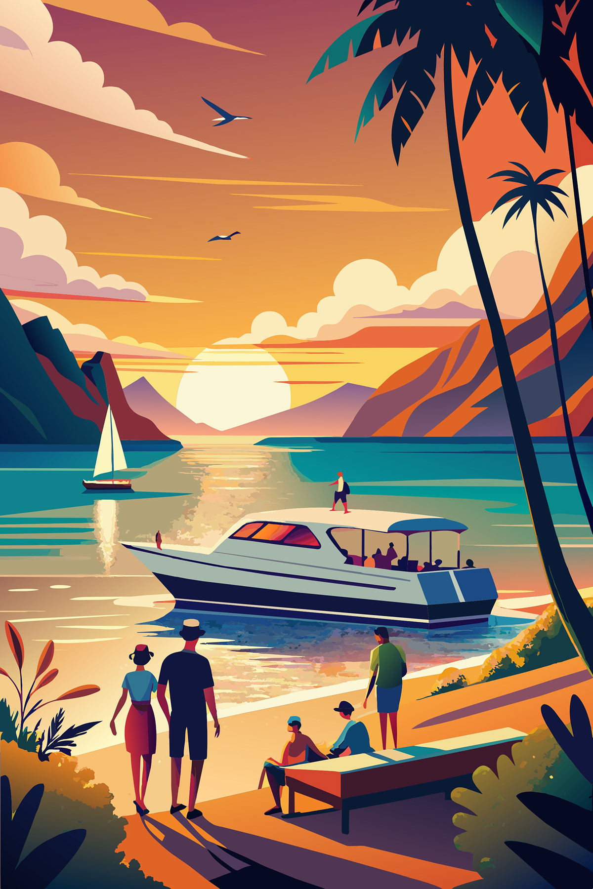 digital illustration vector graphics ai travel agency