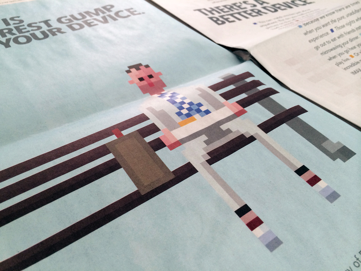 digital illustration 32-Bit nyt New York Times pixel pixel characters forrest gump movie poster