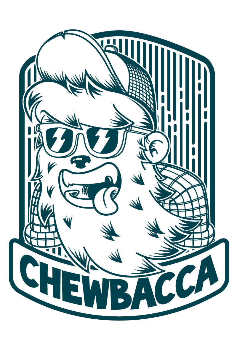 Chewbacca Hipster Starwars vector Illustrator