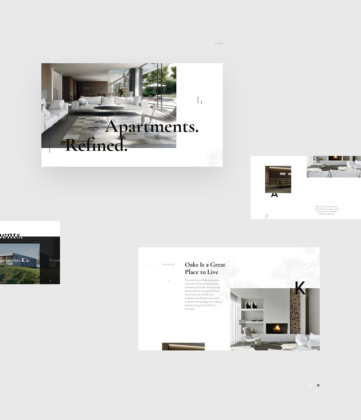 architechture clean typography   real estate Web UI ux grid architectural design HTML