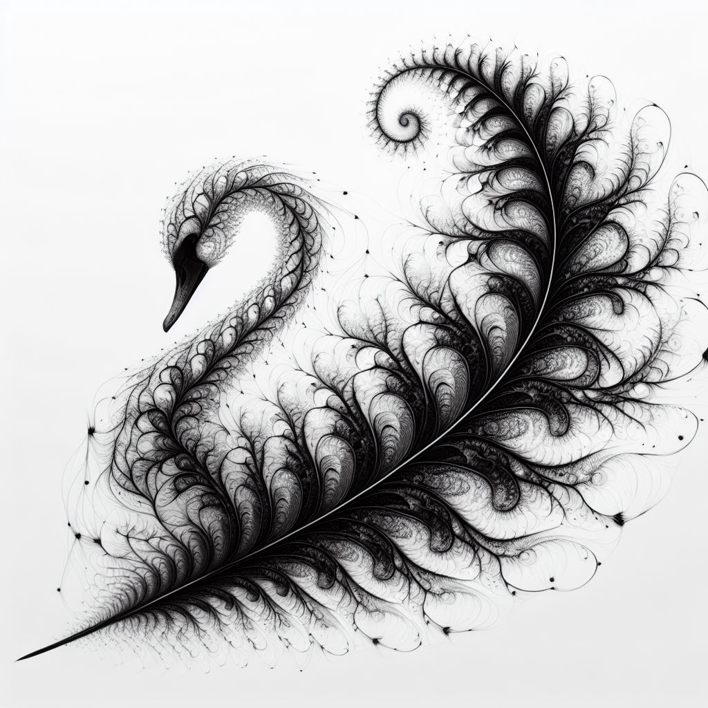 swan tattoo ink ILLUSTRATION  sketch poster feather graphic fractal geometric