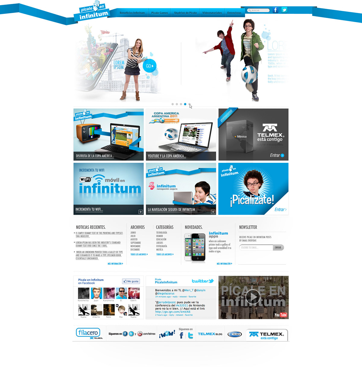 infinitum  blog  telmex  picale  internet  web design  graphic design