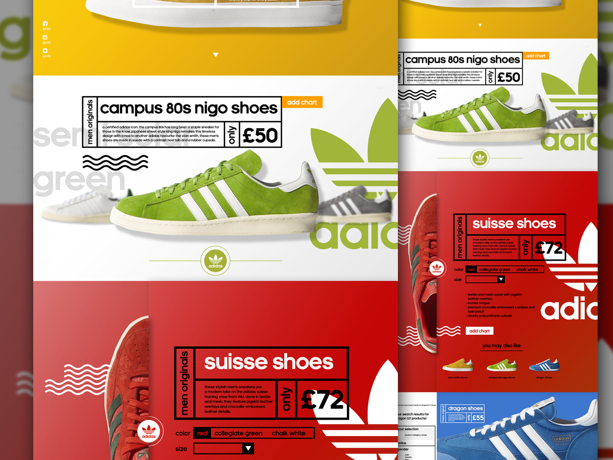 UI ux UserInterface Webdesign Layout adidas adidasoriginal shoes mobile site