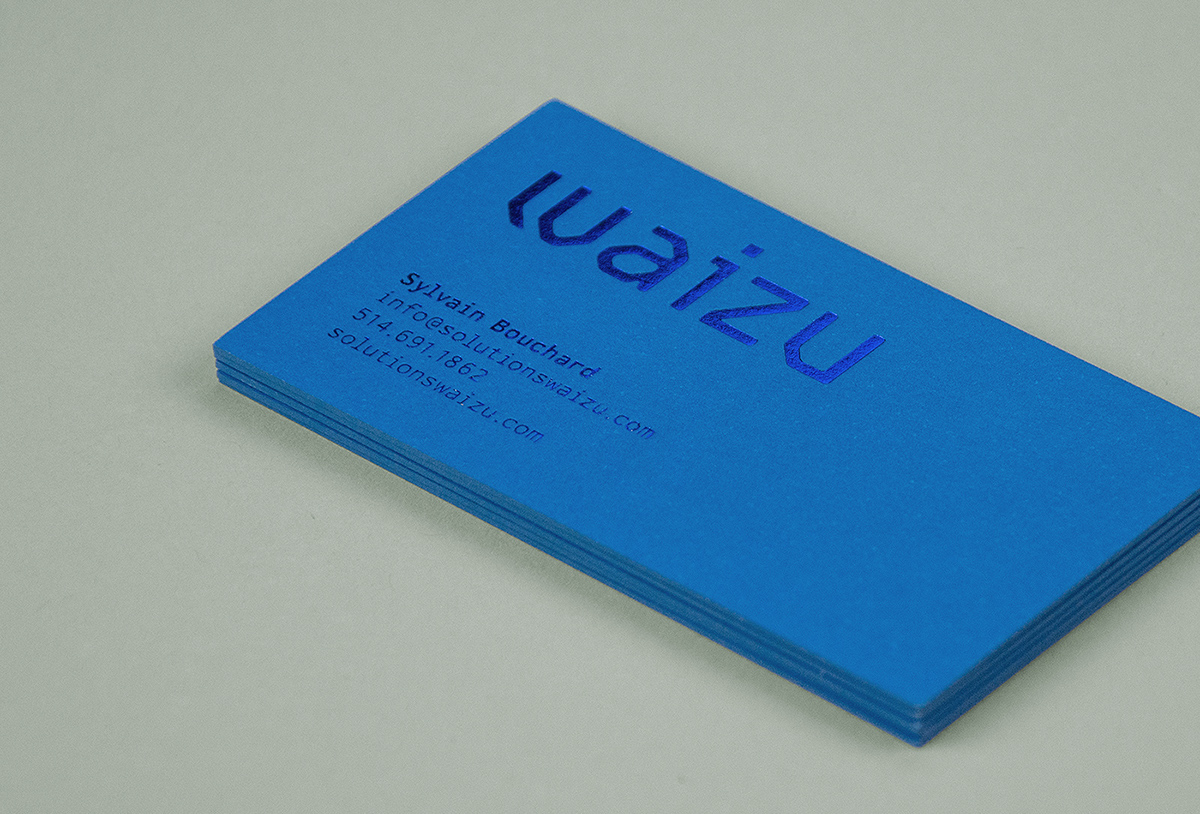 Waizu minimalist logo identity coding blue