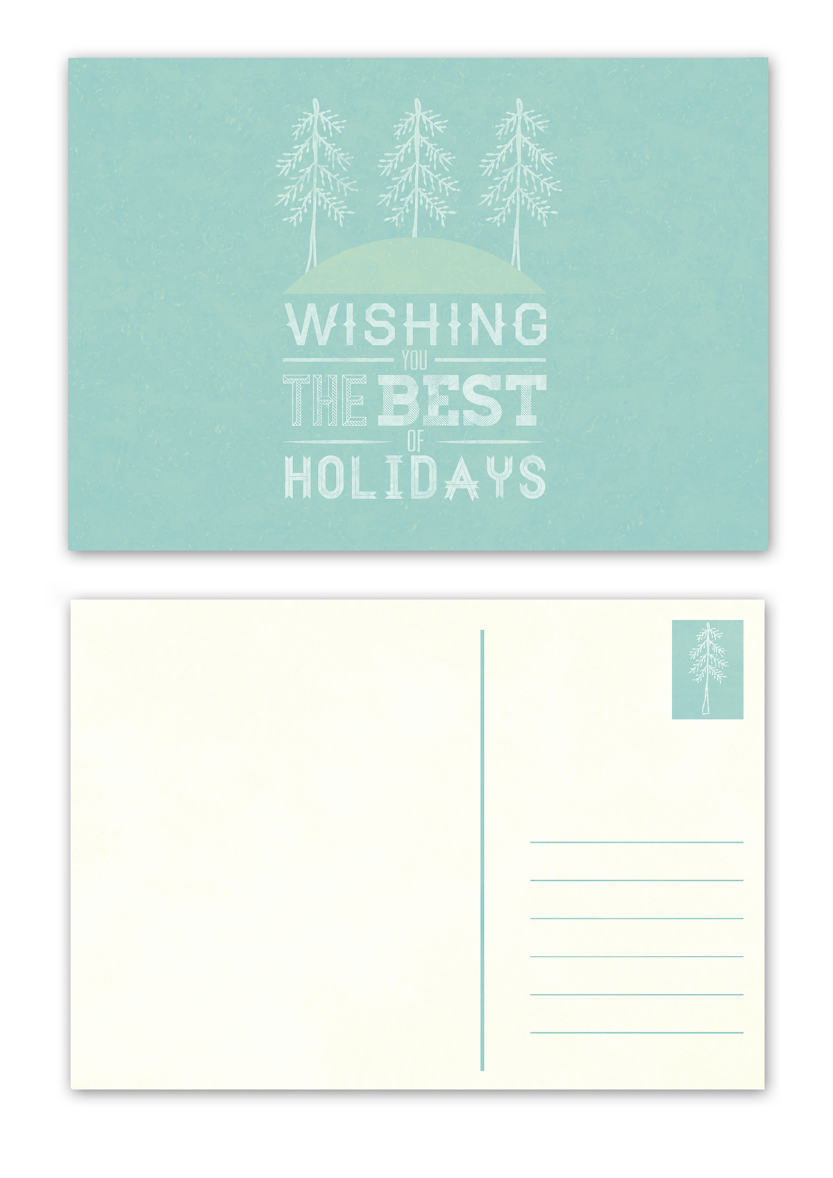 happy holidays paper airplane post cards